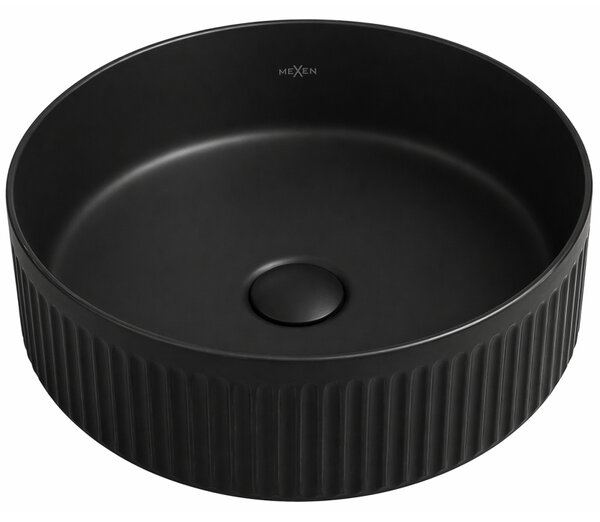 Mexen Grovo umywalka nablatowa ryflowana 35 x 35 cm, czarna mat - 22303585