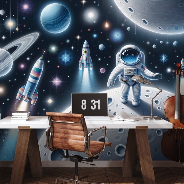 Tapeta dziecięcy kosmos z astronautami