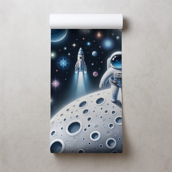 Tapeta dziecięcy kosmos z astronautami