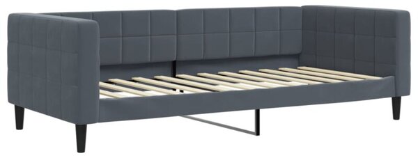 Sofa z funkcją spania, ciemnoszara, 90x200 cm, aksamit