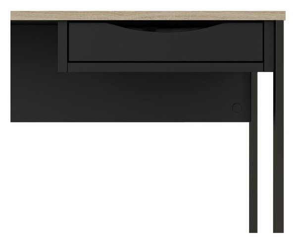 Czarne biurko Tvilum Function Plus, 130 x 48 cm