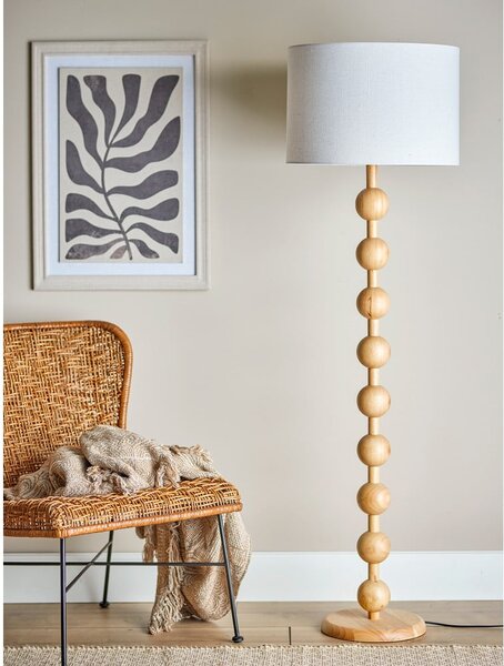 Lampa stojąca w naturalnym kolorze z tekstylnym kloszem (wysokość 154,5 cm) Giacoma – Bloomingville