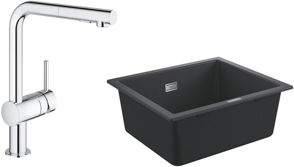 Zestaw Grohe K700 zlewozmywak 53,3x45,7 cm z baterią kuchenną Minta chrom (31654AP0, 30274000)