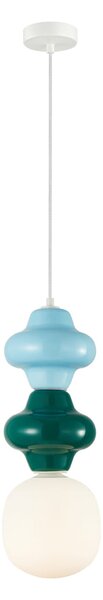 LATERA S lampa wisząca klosz biały zielona i niebieska ceramika 1xE14 wykończenie białe PND-94331A-1S-MLTI