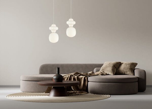 LATERA S lampa wisząca klosz biały waniliowa ceramika 1xE14 wykończenie białe PND-94331-1S-GRN
