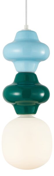 LATERA S lampa wisząca klosz biały zielona i niebieska ceramika 1xE14 wykończenie białe PND-94331A-1S-MLTI