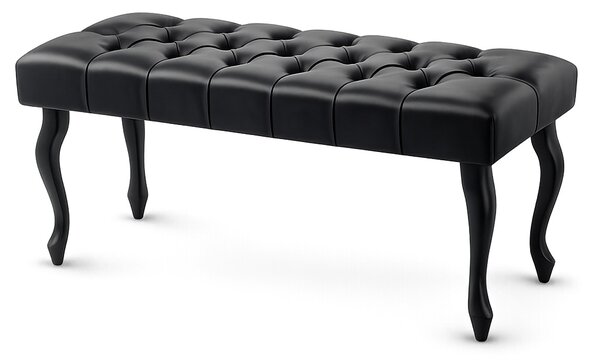 Ławka pikowana Chesterfield Black Skin