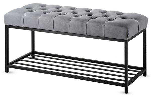 Ławka Pikowana do przedpokoju Industrialna SOFT SHELF BLANCA