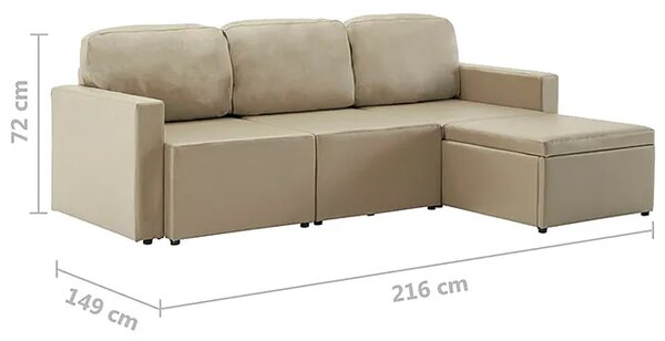 Rozkładana sofa modułowa cappuccino - Odi 4Q