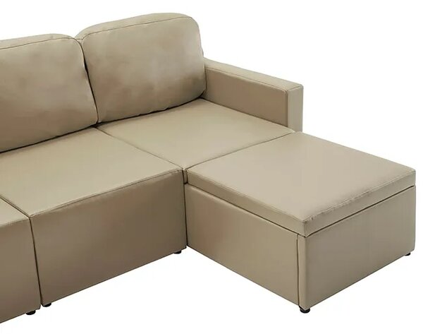 Rozkładana sofa modułowa cappuccino - Odi 4Q