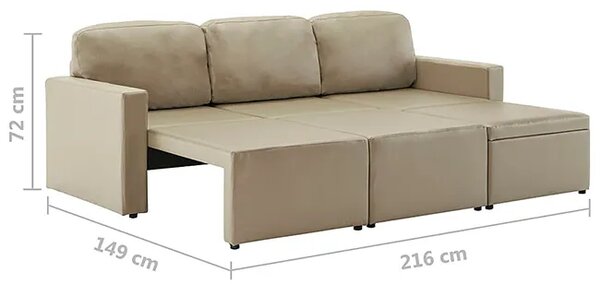 Rozkładana sofa modułowa cappuccino - Odi 4Q