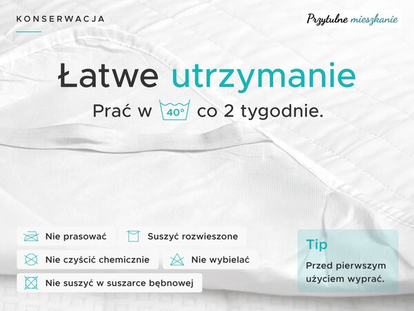 Nieprzemakalny ochraniacz na materac PIKOWANY 80 x 160 cm