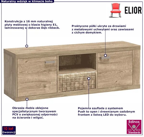 Szafka RTV w dekorze dąb ribbeck H9-E86
