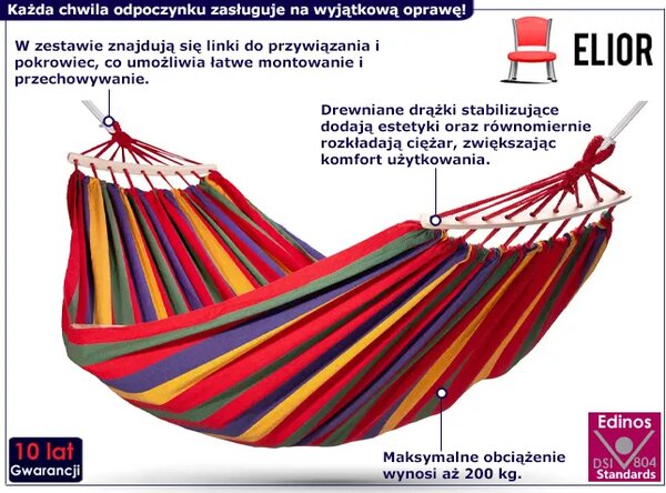 Ogrodowy paski hamak w kolorowe B1-K58