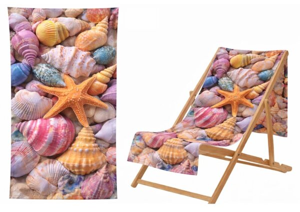 Ręcznik Plażowy Kąpielowy Szybkoschnący Na Basen 70x140cm Mikrofibra Rozgwiazda