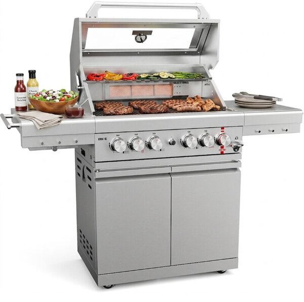 Grill ogrodowy gazowy KOLER Krone S2 Silver 21.6 kW 74 x 46 cm
