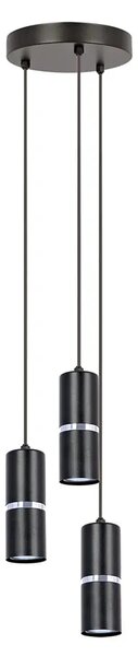 Potrójna metalowa lampa wisząca tuba - A563 F8-R37