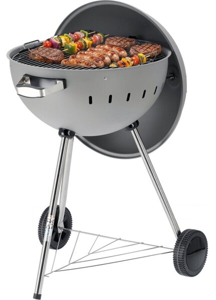 Grill ogrodowy węglowy YATO YG-20301 Zamykany, okrągły, na kółkach Szary