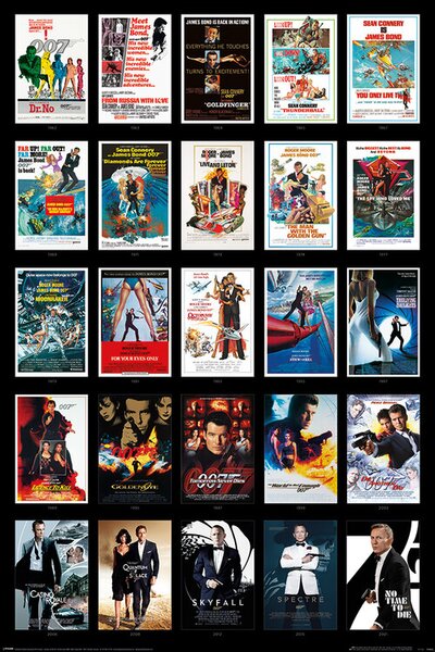 Plakat, Obraz James Bond - 25 Films, (61 x 91.5 cm)