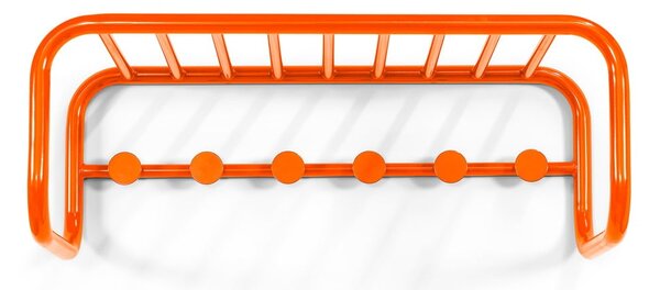 Pomarańczowy metalowy wieszak ścienny z półką 72 cm Retro – Spinder Design