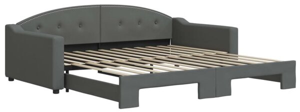 Sofa rozsuwana, ciemnoszara, 100x200 cm, tkanina