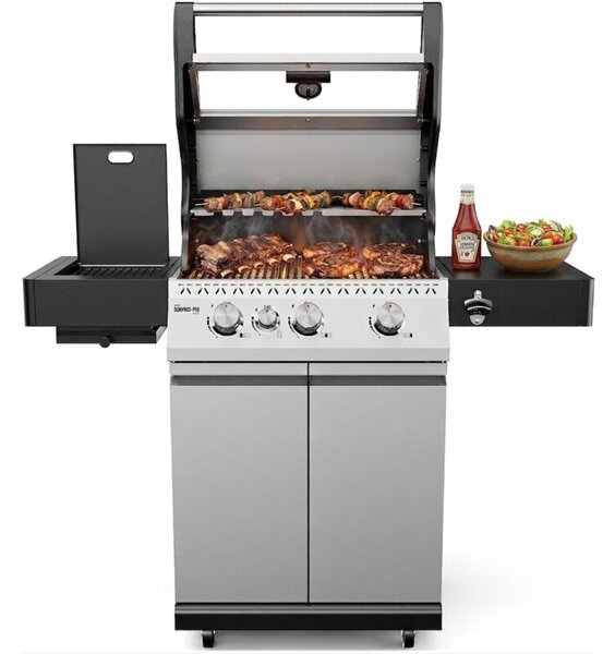 Grill ogrodowy gazowy KOLER Krone Compact Pro Srebrny 15.8 kW 60 x 46 cm