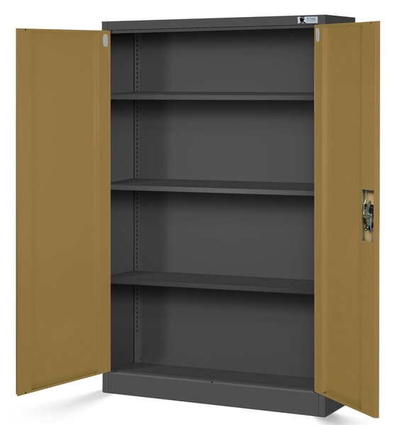 Szafa biurowa Eco Design Kevin 90x40x140 cm antracyt/orzech