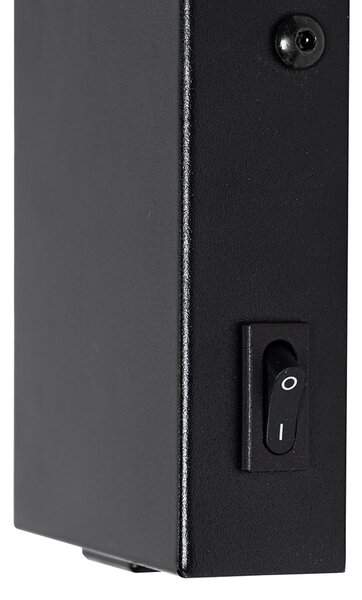 Nowoczesna lampa ścienna czarna z regulowanym USB - Croft