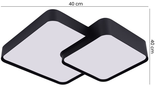 NOWOCZESNA LAMPA SUFITOWA PLAFON CZARNY CUBO DUO D40