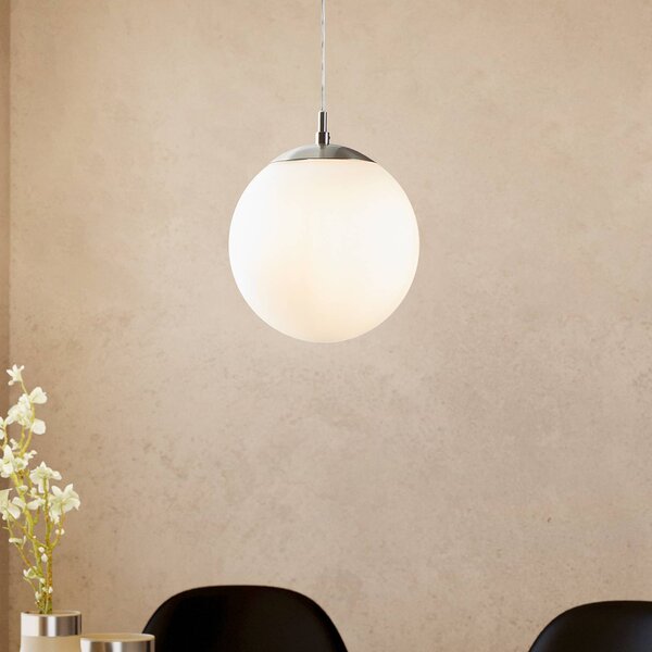 EGLO Lampa wisząca szklana Rondo, możliwość ściemniania, biały / opal, salon / jadalnia, szkło, nowoczesny