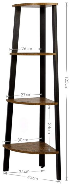 Narożna półka TAYLOR 4 półki, 125x34 cm