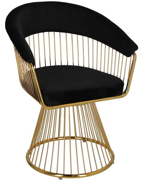 Złote krzesło jadalniane w stylu glamour Feeny Velvet