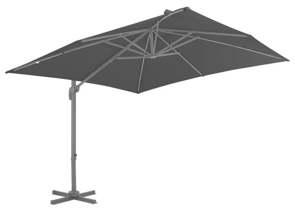 Parasol wiszący z aluminiowym słupkiem, 300x300 cm, antracytowy