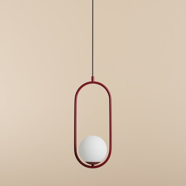 Nowoczesna lampa wisząca Riva do salonu - czerwona