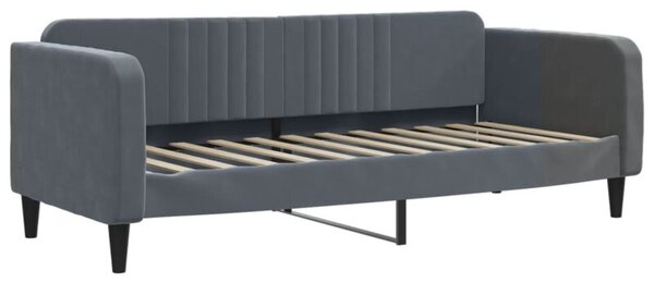Sofa z funkcją spania, ciemnoszara, 90x190 cm, aksamit