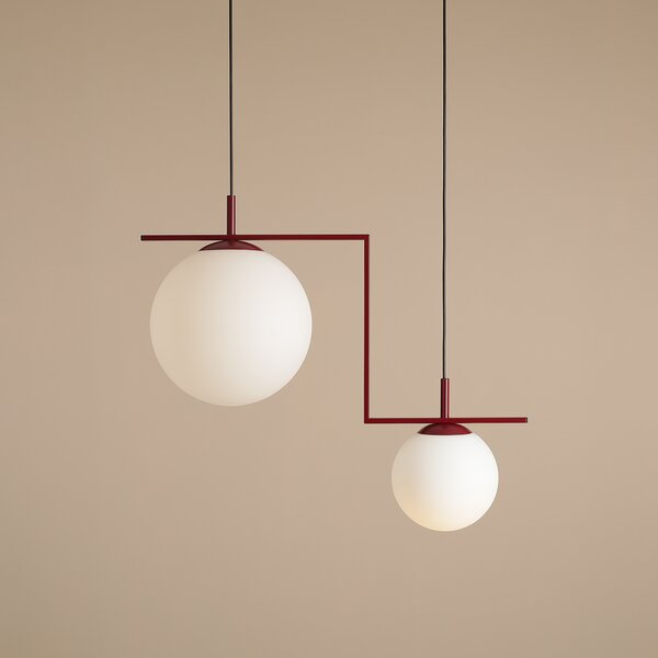 Geometryczna lampa wisząca Zac 2 - bordowa