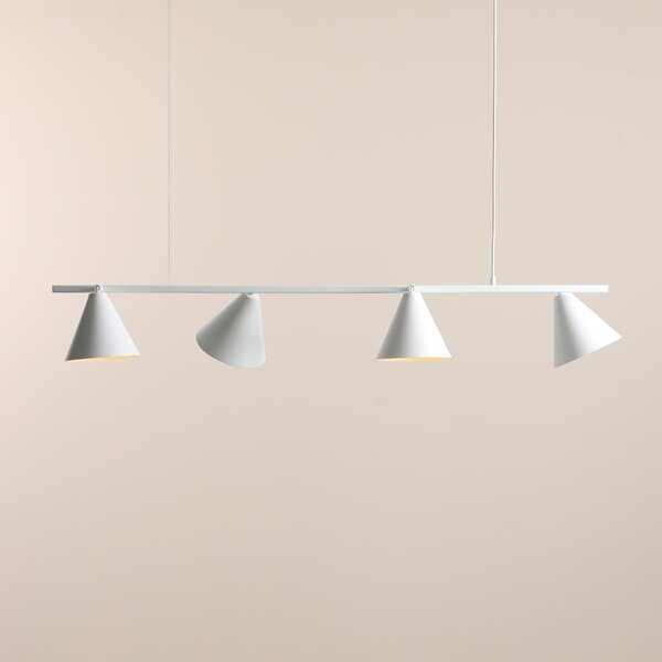Metalowa lampa wisząca Form 4 w białym kolorze