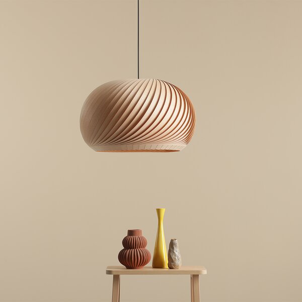 Lampa wisząca z drewnianym abażurem Nature Dark "L"