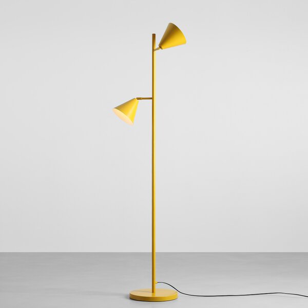 Podwójna lampa podłogowa Form 2 - musztardowa