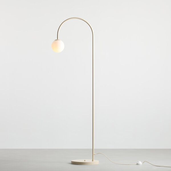 Łukowa lampa podłogowa Una - kremowa