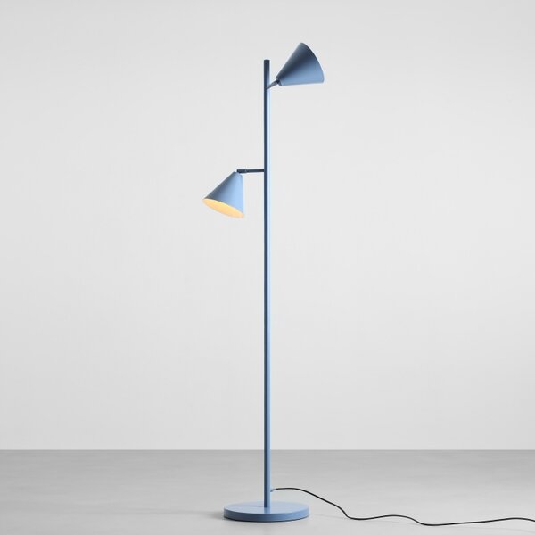 Lampa podłogowa ze stożkowymi kloszami Form 2 - niebieska