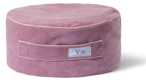 Okrągła, różowa poduszko-pufka BINI COZY PINK - S