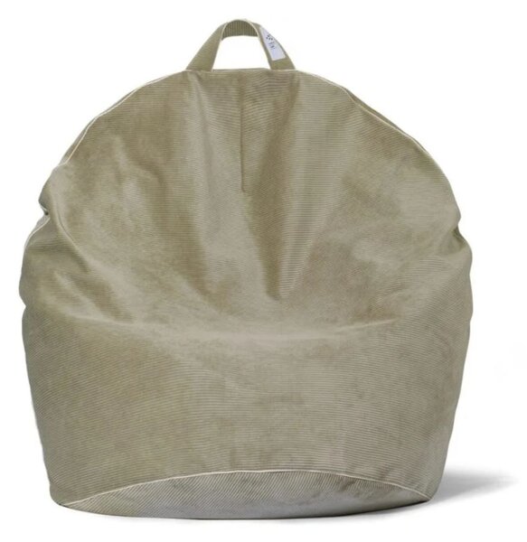 Oliwkowa, sztruksowa pufa BINI COZY GREEN - L