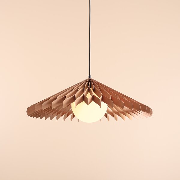 Naturalna lampa wisząca z drewnianym abażurem Nature Sun XL