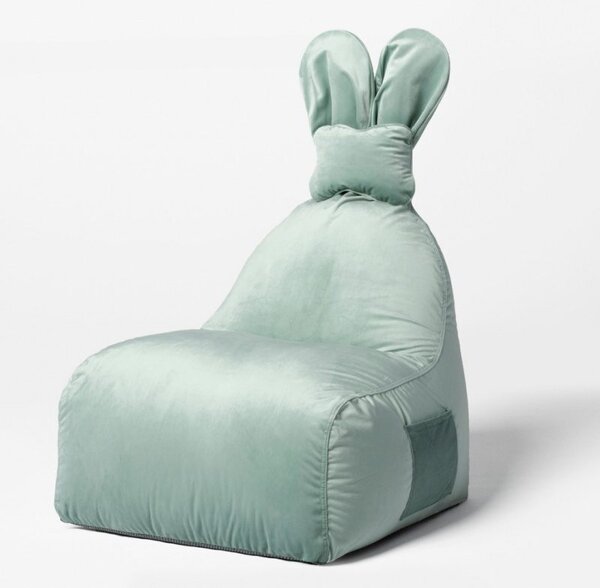 Miętowa pufa do pokoju dziecięcego FUNNY BUNNY