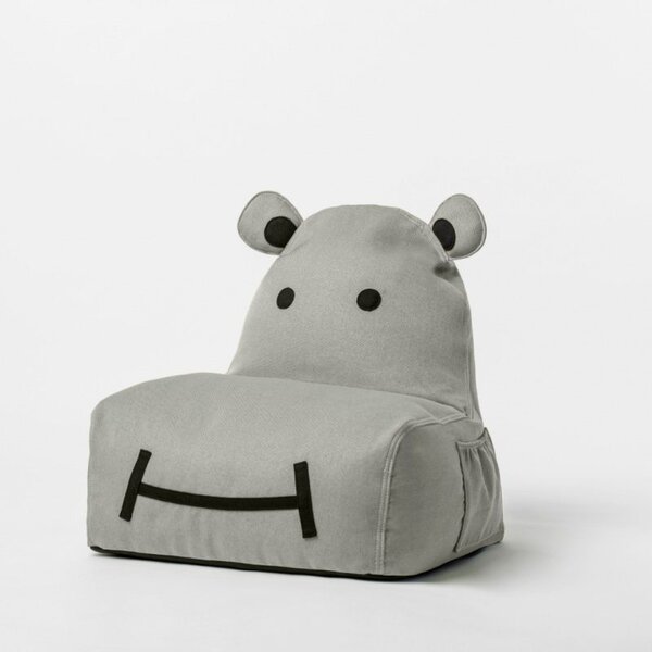 Szara pufa do pokoju dziecięcego HIPPO