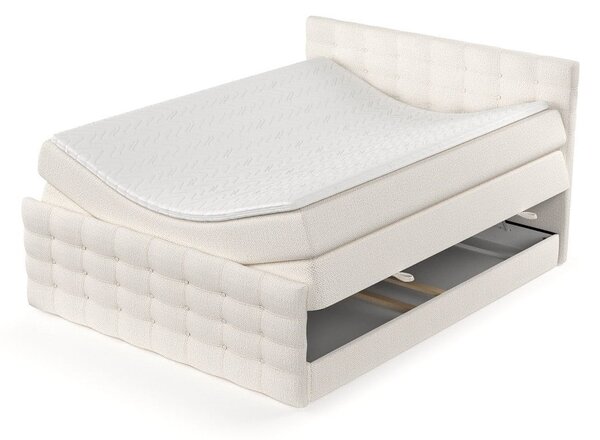 Kremowe łóżko boxspring ze schowkiem 200x200 cm Blend – Maison de Rêve