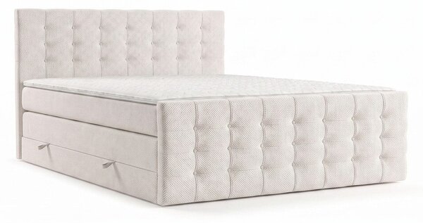 Kremowe łóżko boxspring ze schowkiem 200x200 cm Blend – Maison de Rêve