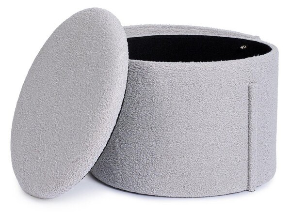 Jasnoszary puf z materiału bouclé Anthea – Yes Everyday