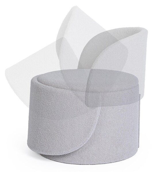 Jasnoszary puf z materiału bouclé Anthea – Yes Everyday